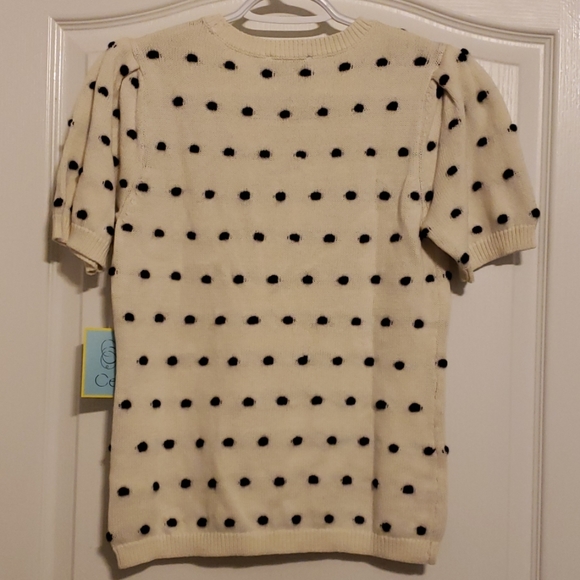 Cynthia Steffe Mini Pompom Puff Sleeve Sweater XXS - Picture 6 of 8